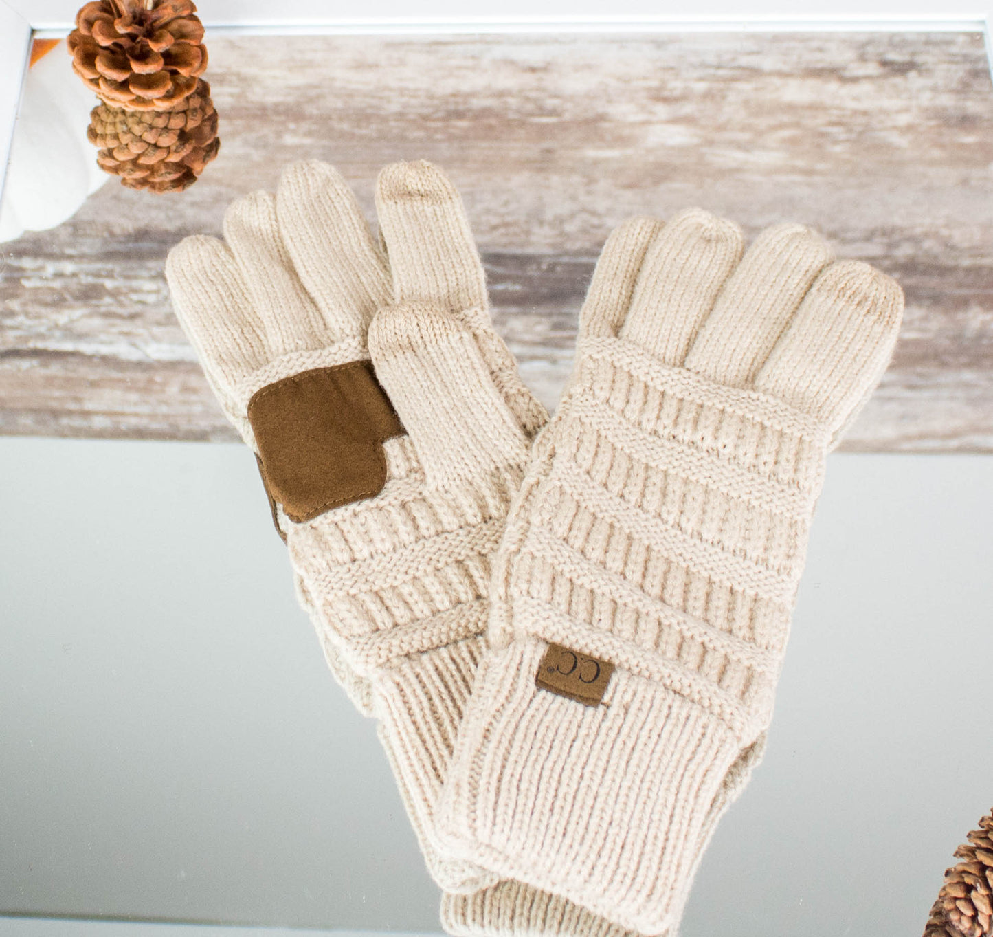 CC Knitted, Smart Touch, Winter Gloves - Smart Phone Compatible